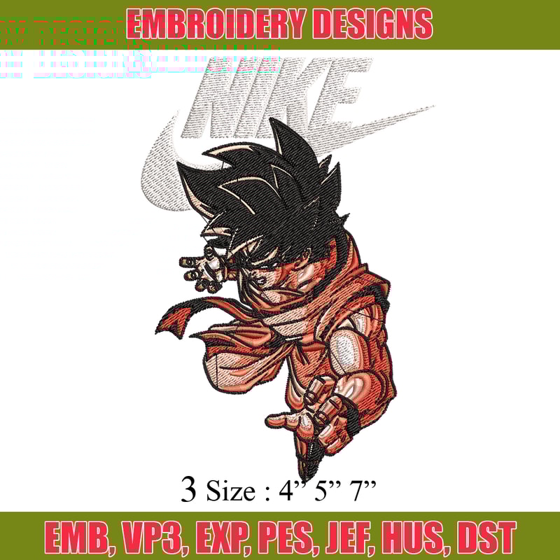 Son Goku Nike Embroidery design, Dragon ball Embroidery, Nike design, anime shirt, Embroidery file, Instant download.jpg