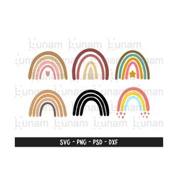 Rainbow Svg, Boho Rainbow Svg, Rainbow Clipart, Baby Nursery Svg, Hand Drawn Rainbow Svg, Baby Rainbow Svg, Pastel Rainbows Svg, Baby Decor