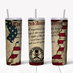 2nd amendment flag burned tumbler png, tumbler wrap, straight design 20oz/ 30oz skinny tumbler png, png file download