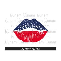 american lips svg, american flag lips svg, patriotic lips svg, usa lips svg, usa flag lips svg, american lips cut file, 4th of july svg