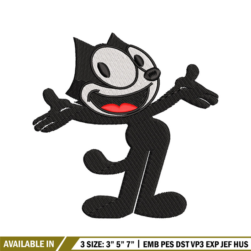 Felix the Cat embroidery design, Felix the Cat embroidery, cartoon design, embroidery file, logo shirt, Digital download.jpg