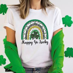 happy st st. patricks day shirt png, shamrock happy go lucky shirt png , saint patricks day, leprechaun ,saint patricks