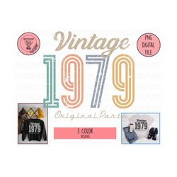 1979 png, 43rd birthday png, born in 1979, b day gifts, aged to perfection png, retro vintage png, digital download