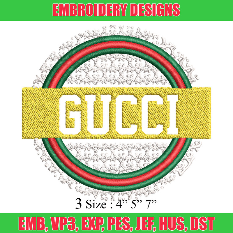 Gucci logo Embroidery Design, Gucci Embroidery, Brand Embroidery, Logo shirt, Embroidery File, Digital download.jpg