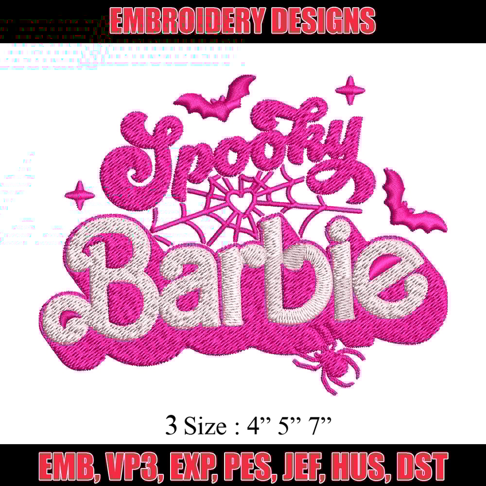 Spooky Barbie Embroidery design, Spooky Barbie Embroidery, Embroidery File, logo design, logo shirt, Digital download..jpg