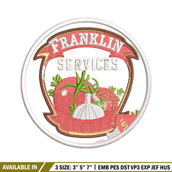 franklin services logo embroidery design, franklin services embroidery, embroidery file, logo design, instant download.