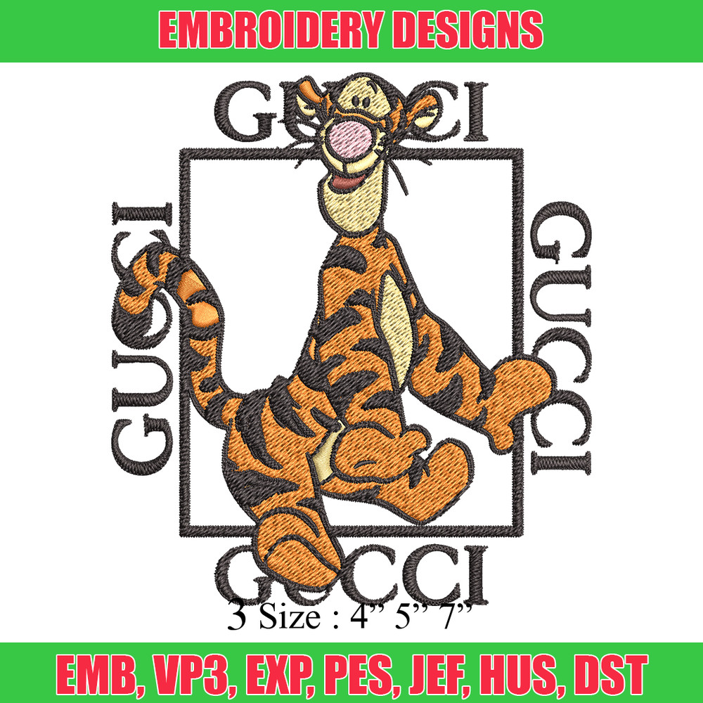 Gucci Tiger Embroidery design, winnie the pooh cartoon Embroidery, cartoon design, Embroidery File, Instant download..jpg
