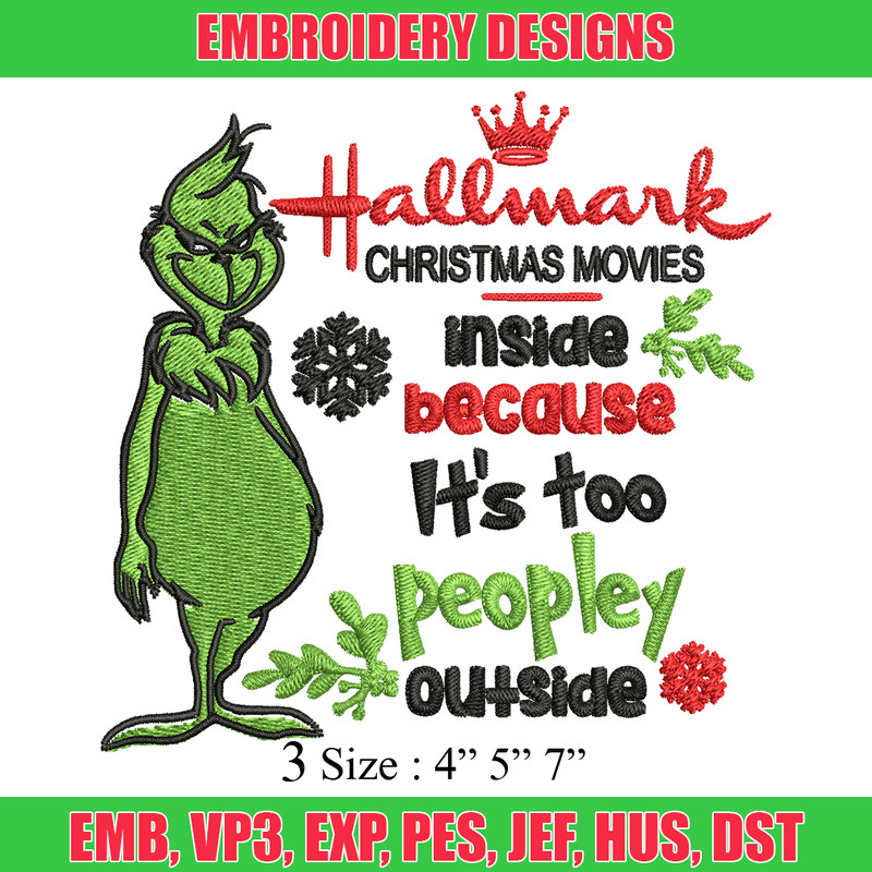 Hallmark Christmas Movies Inside Mr Grinch Embroidery design, Grinch Embroidery, Grinch design, Instant download..jpg