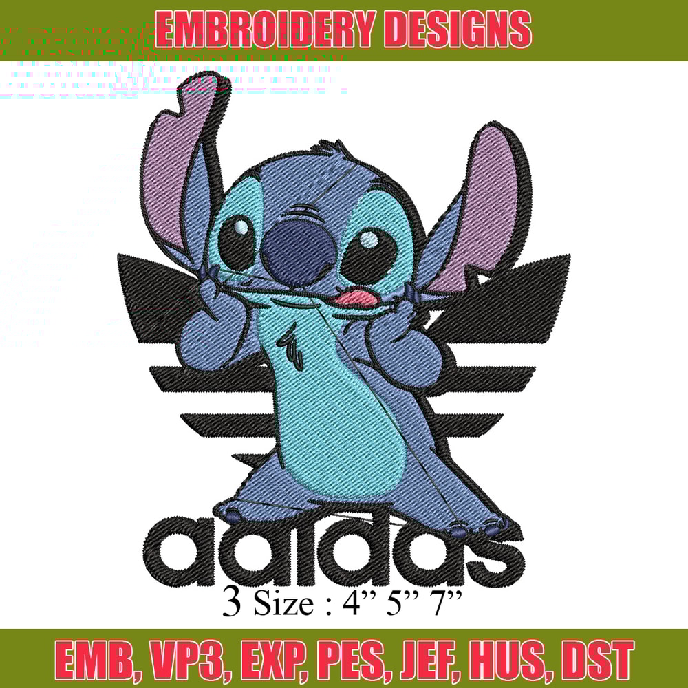 Stitch adidas Embroidery Design, Adidas Embroidery, Embroidery File, Brand Embroidery, Logo shirt, Digital download.jpg