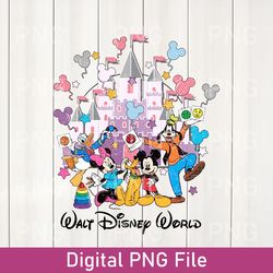 vintage walt disney world png, retro mickey and friends png, retro disney png, disney trip png, disney vacation 300dpi