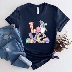 love easter bunny rabbit gnome gnommy shirt png, happy easter gnome with bunny ears shirt png, boys girls toddler easter