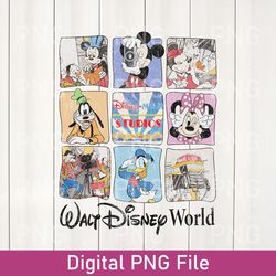 retro disney world png, retro walt disney world, mickey and friend, disneyland png, disney family png, magic kingdom png