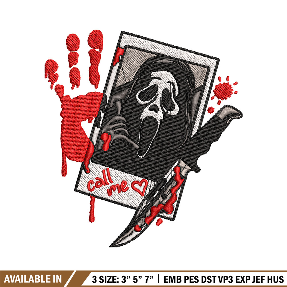 Ghost face Embroidery design, Ghost face horror Embroidery, horror design, Embroidery File, Digital download..jpg