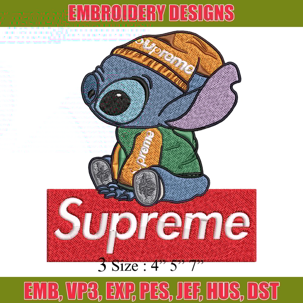Stitch Supreme Cool Embroidery design, cartoon Embroidery, cartoon design, Embroidery File, Digital download..jpg