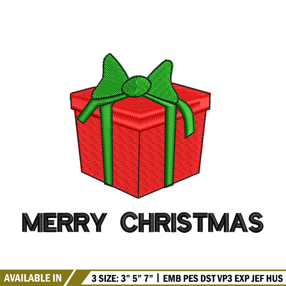 Gift chrismas embroidery design, Chrismas embroidery, Emb design, Embroidery shirt, Embroidery file, Digital download.jpg