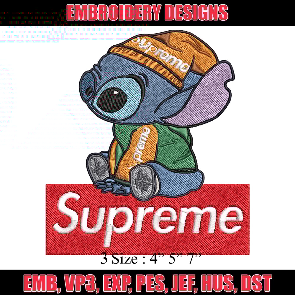 Stitch Supreme Cool Embroidery design, cartoon Embroidery, cartoon design, Embroidery File, Digital download..jpg