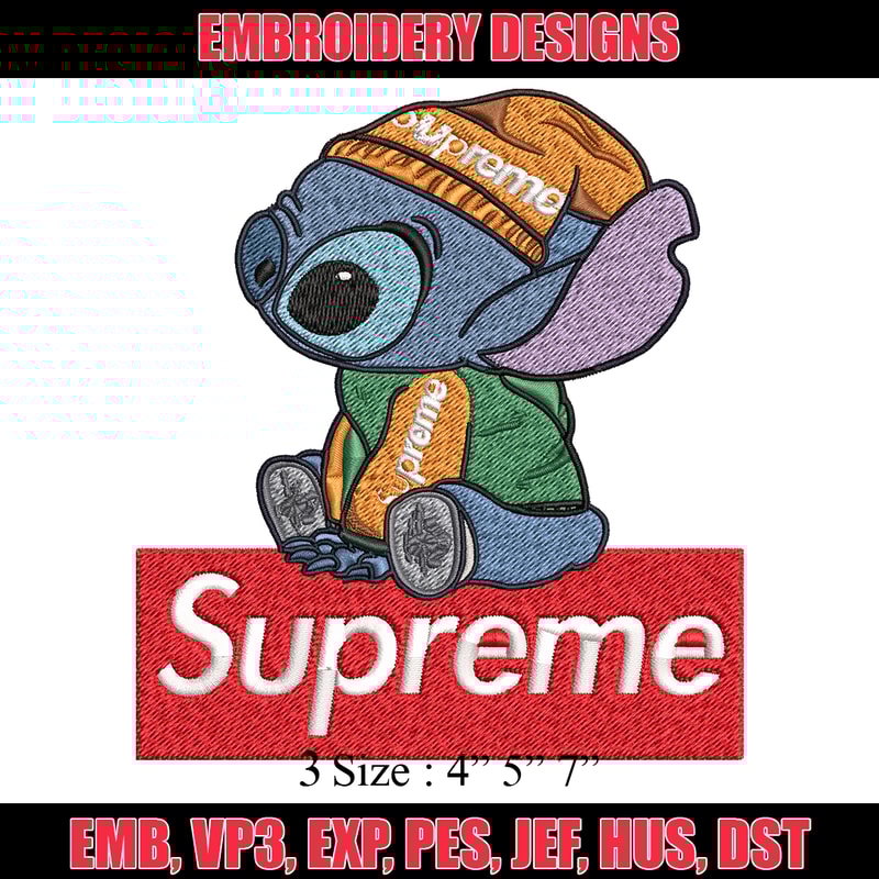 Stitch Supreme Cool Embroidery design, cartoon Embroidery, cartoon design, Embroidery File, Digital download..jpg