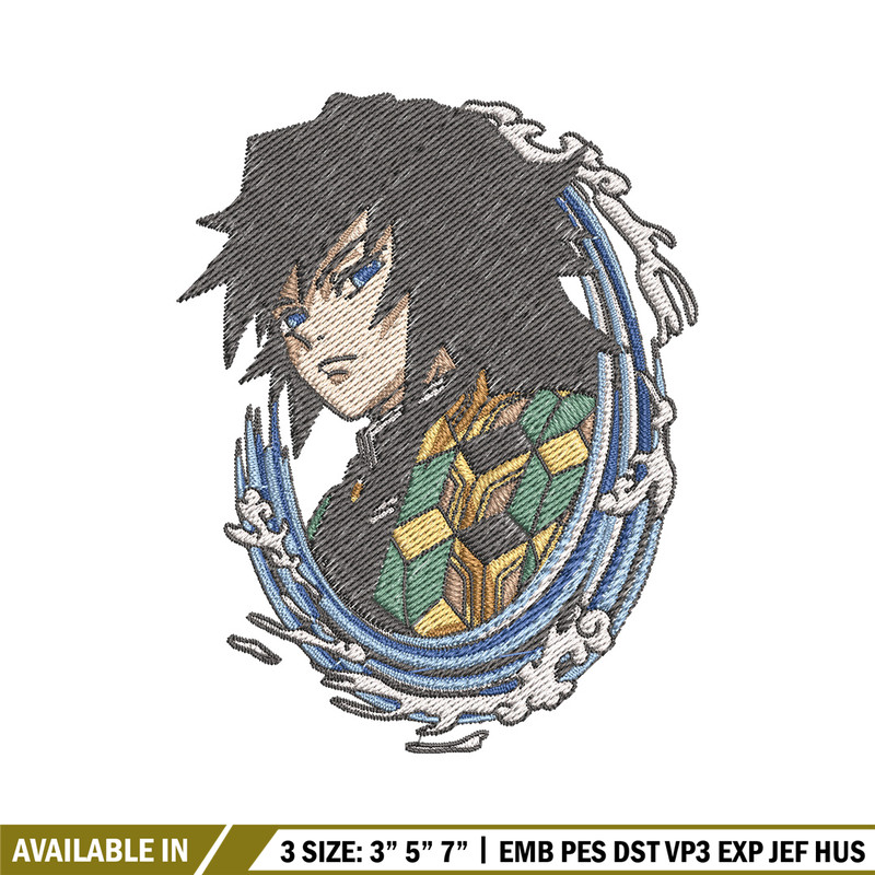 Giyu circle embroidery design, Giyu embroidery, Embroidery shirt, Embroidery file, Anime design, Digital download.jpg
