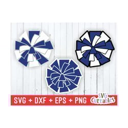 pom pom svg, cheer pom pom svg, poms, eps, dxf files, cheerleader svg, cheer cut file, silhouette file, cricut cut file, digital file
