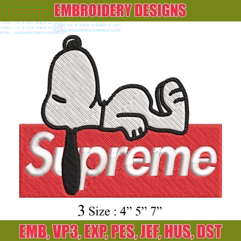 Supreme snoopy dog Embroidery design, supreme snoopy dog Embroidery, cartoon design, Embroidery File, Digital download..jpg