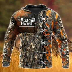 boar hunting orange camo 3d all over print | unisex | adult | ht4587