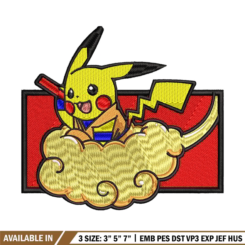Goku Pikachu embroidery design, Pokemon embroidery, embroidery file, anime design, anime shirt, Digital download.jpg