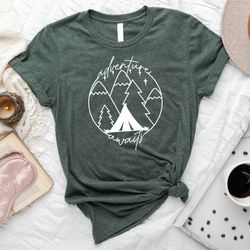 adventure awaits shirt, adventure shirt, camping shirts, mountain t-shirt, hiker t-shirts, nature lover shirt, camping g
