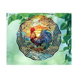 3d rooster wind spinner sublimation design, 3d wind spinner png, round and wavy sublimation, round and wavy hanging spinners png