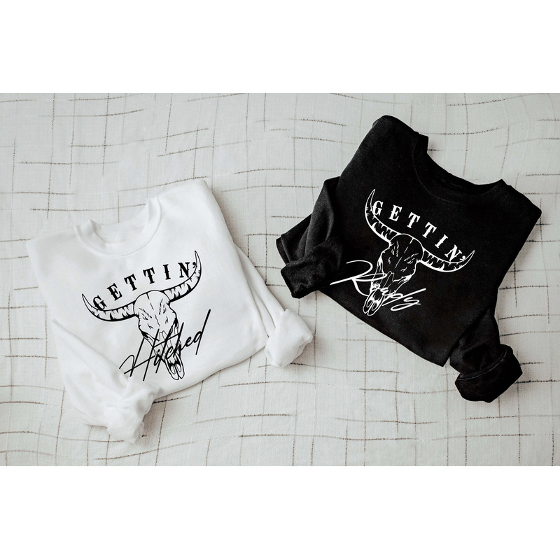 Bachelorette Party Favor Sweatshirt, Getting Hitched, Getting Rowdy, Bridesmaid Group Shirt, Team Bride Sweatshirt,Wedding Party Group Shirt - 1.jpg