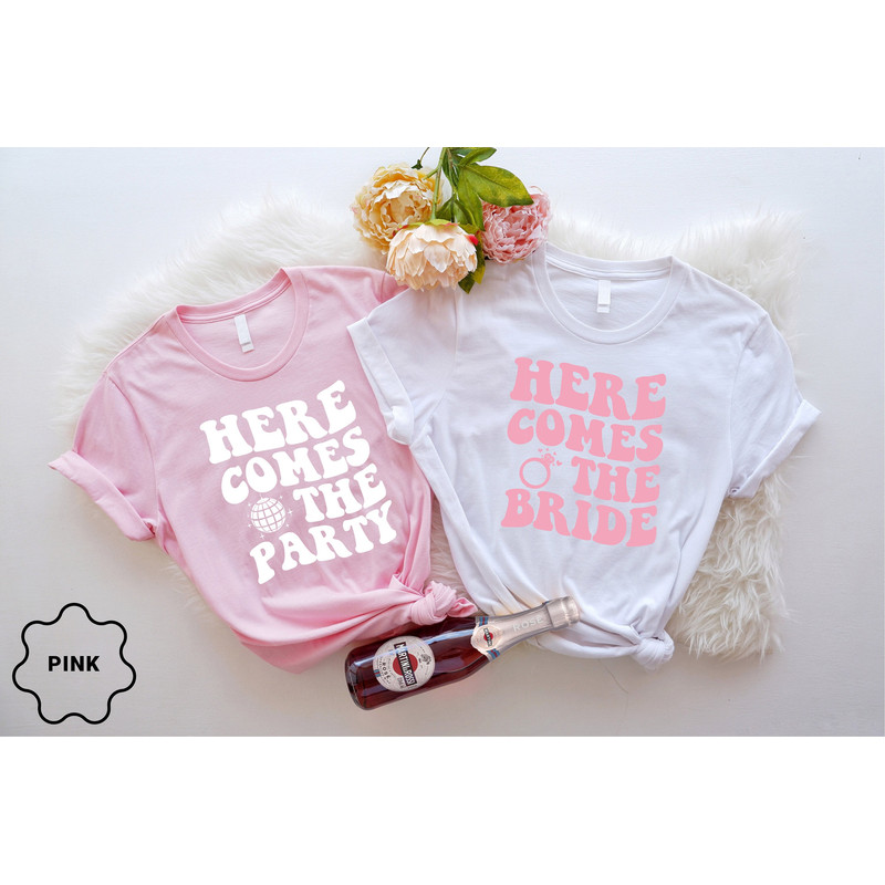 Bachelorette Party Shirts, Here Comes The Party Shirt, Disco Bride, Bridesmaid Gifts, Group Party Favor Shirts, Country Bridal Party Shirt - 1.jpg