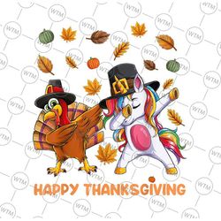 dabbing turkey unicorn png, happy thanksgiving png, thanksgiving png for sublimation digital download