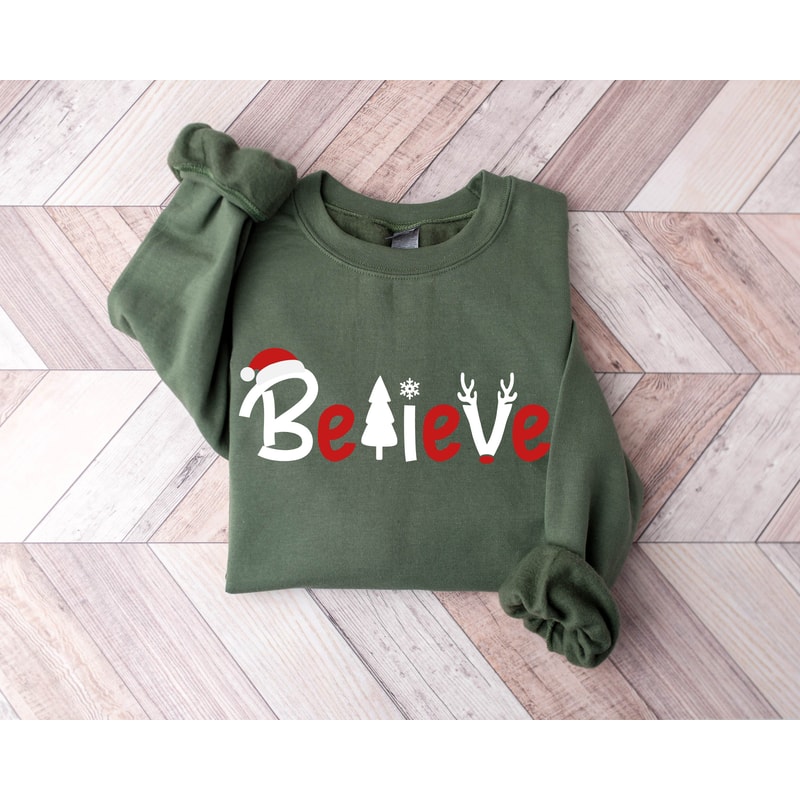 Believe Christmas Sweatshirt, Christmas Gift For Christian, Christmas Party Shirt, Merry Christmas Sweatshirt, Christmas Family Shirt - 2.jpg