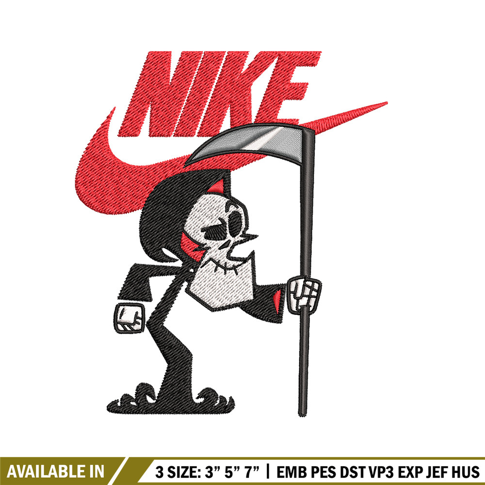 Grim cartoon Nike Embroidery design, Grim cartoon Embroidery, Nike design, Embroidery file, logo shirt, Instant download.jpg