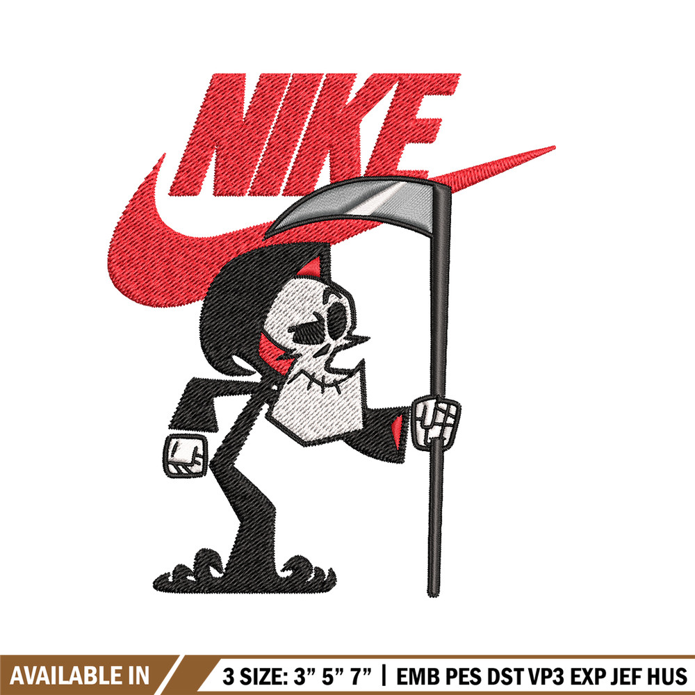 Grim cartoon Nike Embroidery design, Grim cartoon Embroidery, Nike design, Embroidery file, logo shirt, Instant download.jpg