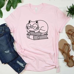 books and cat shirt, cat lover shirt, book lover shirt, women cat lover, funny cat shirt, gifts for cat lovers, gift for