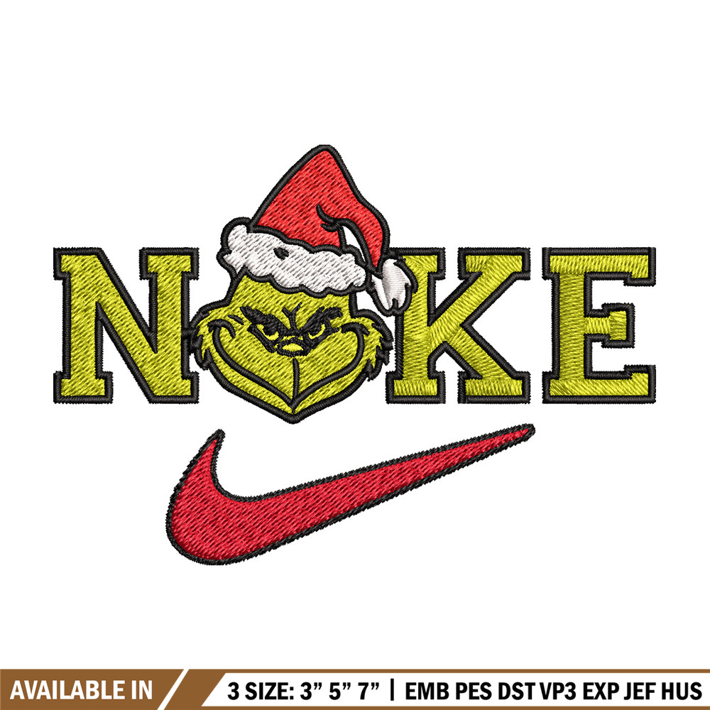Grinch chrismas nike Embroidery Design, Nike Embroidery, Brand Embroidery, Embroidery File, Logo shirt, Digital download.jpg