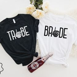 bride tribe bachelorette party shirt, bridal party shirts, halloween bachelorette shirt, bridesmaid shirts, bridesmaid g