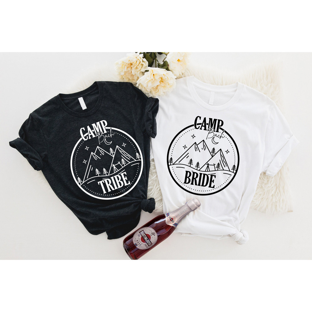 Bride Tribe Camping Bachelorette, Hiking Trekking Bachelorette Shirt, Nature Bach Shirt, Outdoor Bride Tee, Bride Tribe Shirt, Wedding Gift - 1.jpg