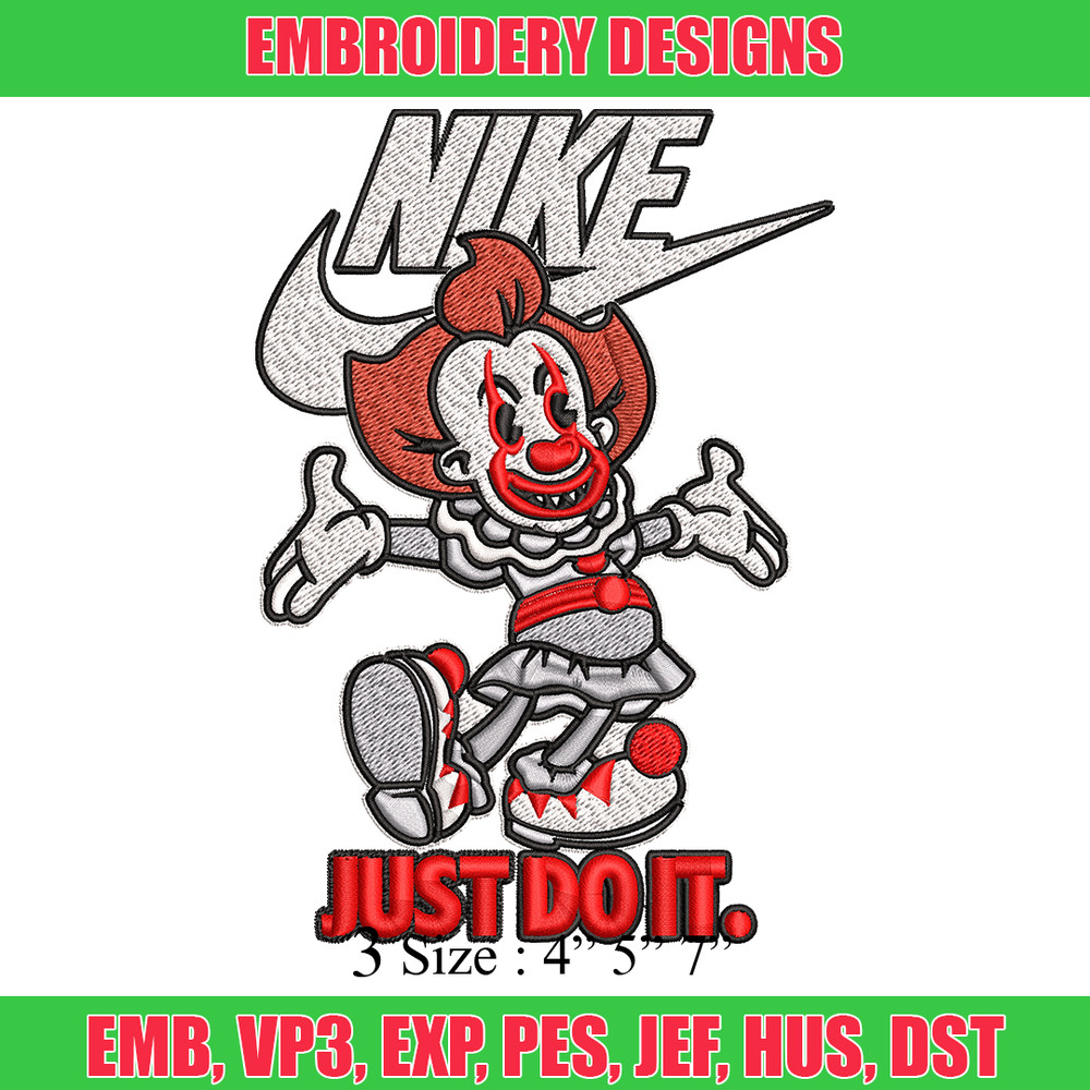 Just Do It Pennywise Embroidery design, Cartoon Embroidery, Nike design, Embroidery file, Nike logo. Instant download..jpg