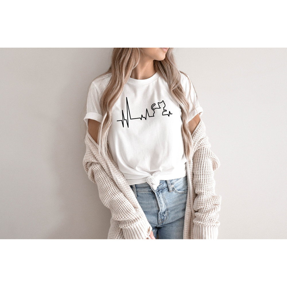 Cat Heartbeat Shirt, Heart Rhythm Cat Shirt, Cute Kitty Shirt, Gift for Cat Lover, Cat Mom Shirt, Funny Cat Shirt, Gift for Cat Owner - 2.jpg