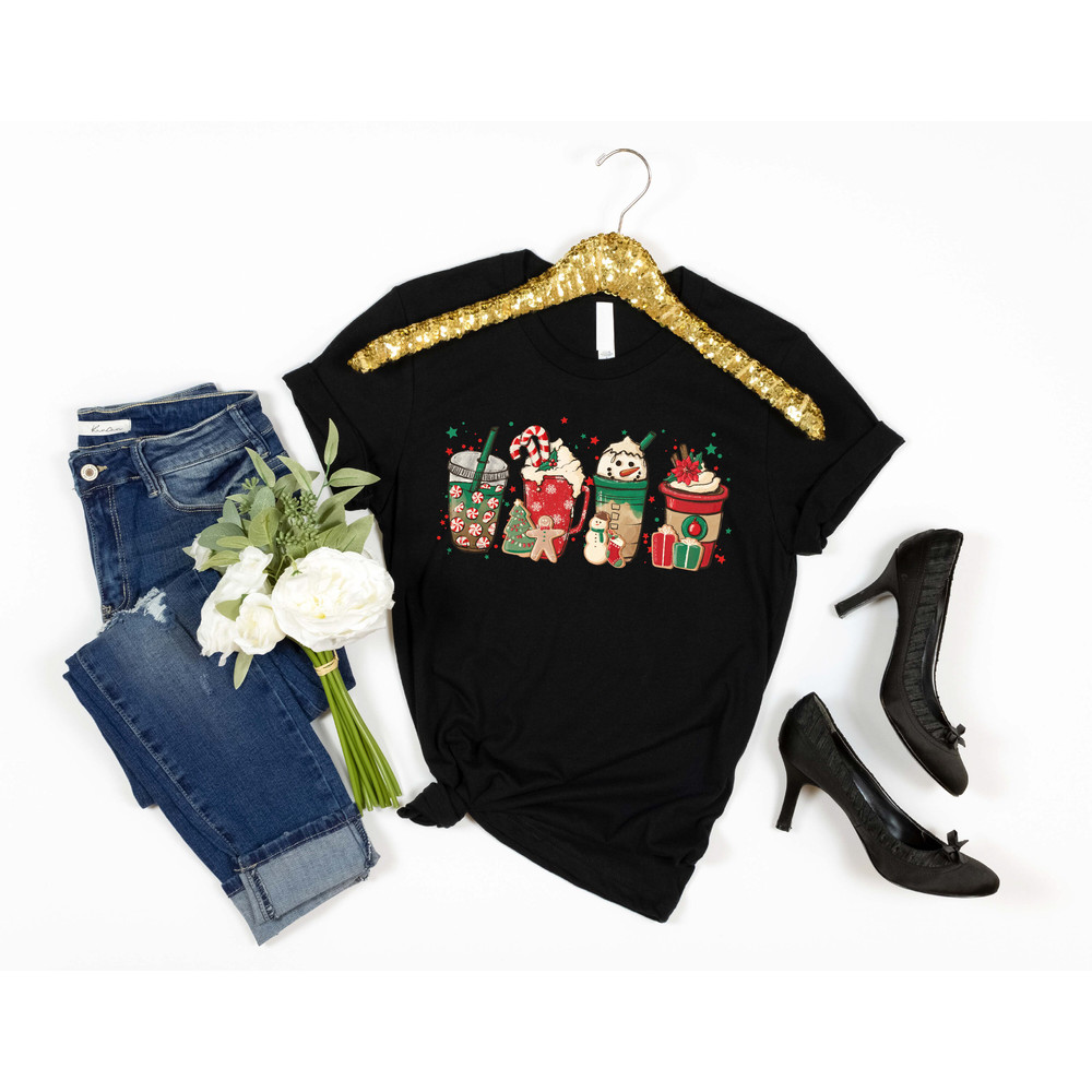Christmas Coffee Shirt, Christmas Shirt, Women Christmas Shirt, Coffee Lover Shirt, Snowman Latte Shirt, Christmas Gift Shirt - 1.jpg
