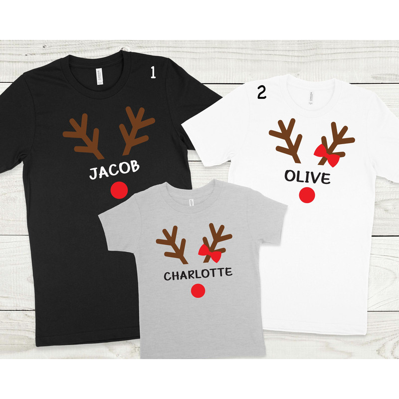 Christmas Deer Custom Name Shirt, Personalized Name Christmas Shirt, Christmas Party Shirt, Christmas Family Gift, Christmas Shirt, - 1.jpg