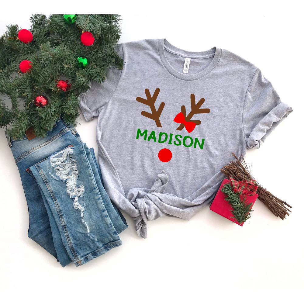 Christmas Deer Custom Name Shirt, Personalized Name Christmas Shirt, Christmas Party Shirt, Christmas Family Gift, Christmas Shirt, - 3.jpg