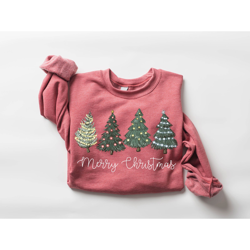 Christmas Trees Sweatshirt, Merry Christmas Sweatshirt, Holiday Sweater, Womens Holiday Sweatshirt, Christmas Shirt, Winter Sweatshirt - 6.jpg