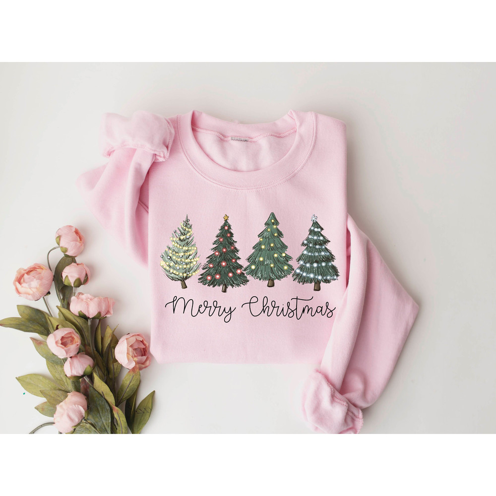 Christmas Trees Sweatshirt, Merry Christmas Sweatshirt, Holiday Sweater, Womens Holiday Sweatshirt, Christmas Shirt, Winter Sweatshirt - 7.jpg
