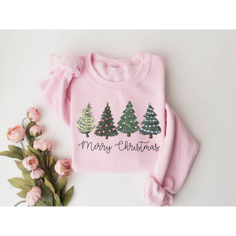 Christmas Trees Sweatshirt, Merry Christmas Sweatshirt, Holiday Sweater, Womens Holiday Sweatshirt, Christmas Shirt, Winter Sweatshirt - 7.jpg