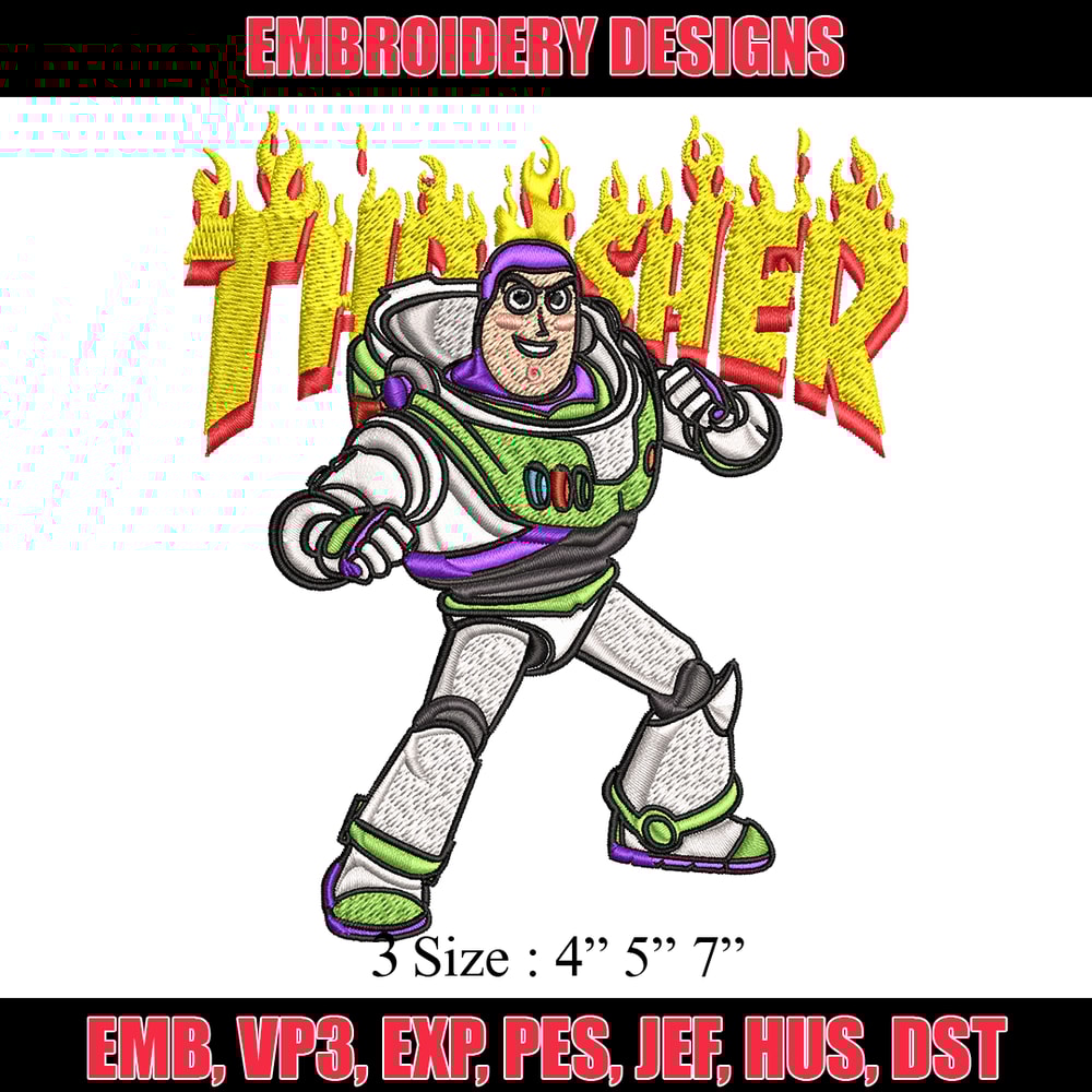 Thrasher Buzz Lightyear Embroidery design, Buzz Lightyear Embroidery, cartoon design, Embroidery File, Instant download..jpg