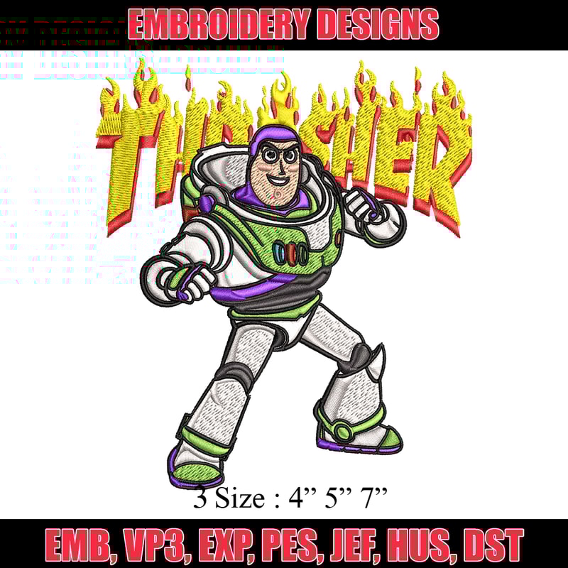 Thrasher Buzz Lightyear Embroidery design, Buzz Lightyear Embroidery, cartoon design, Embroidery File, Instant download..jpg