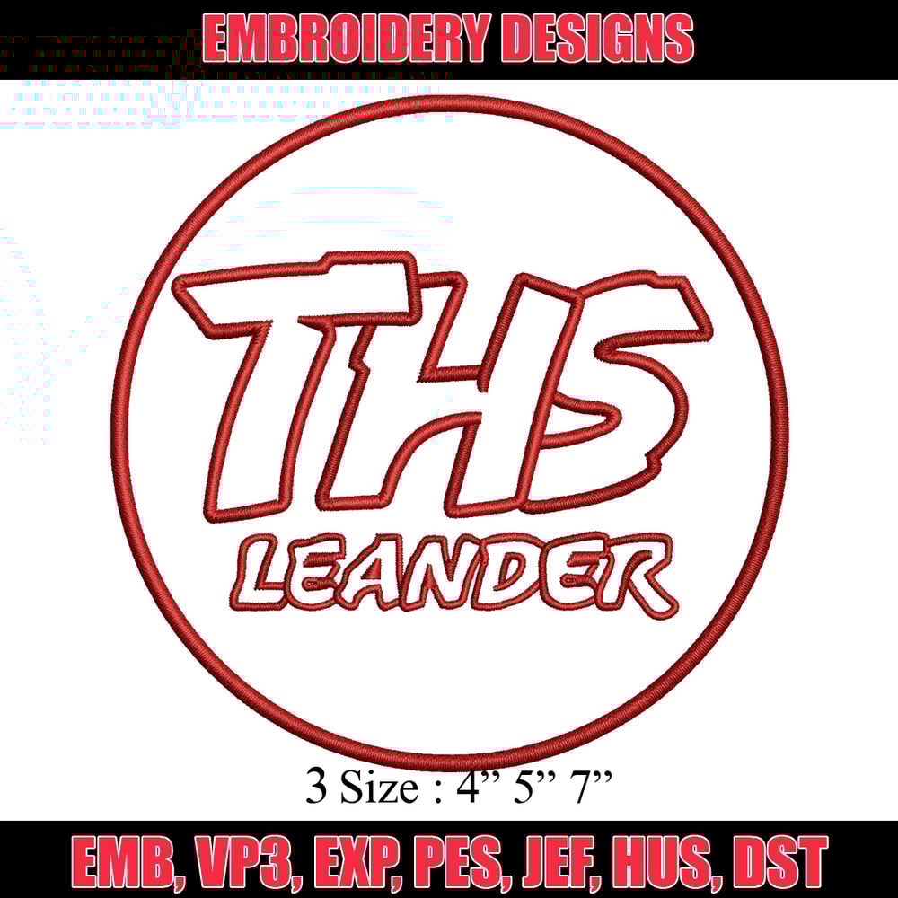Ths leanderLogo embroidery design, ths leander embroidery, logo design, embroidery file, logo shirt, Digital download..jpg
