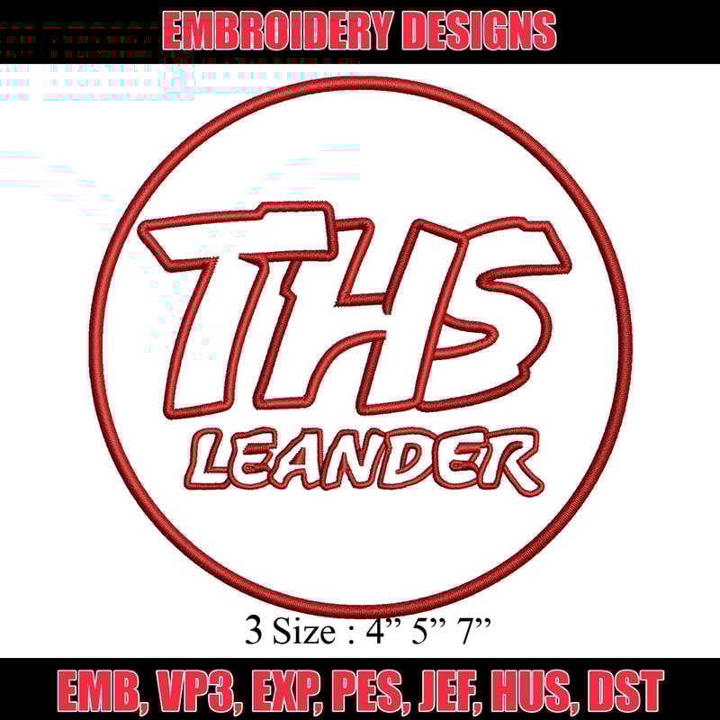 Ths leanderLogo embroidery design, ths leander embroidery, logo design, embroidery file, logo shirt, Digital download..jpg